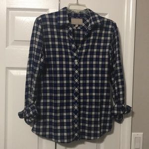 Banana Republic plaid long sleeve button down
